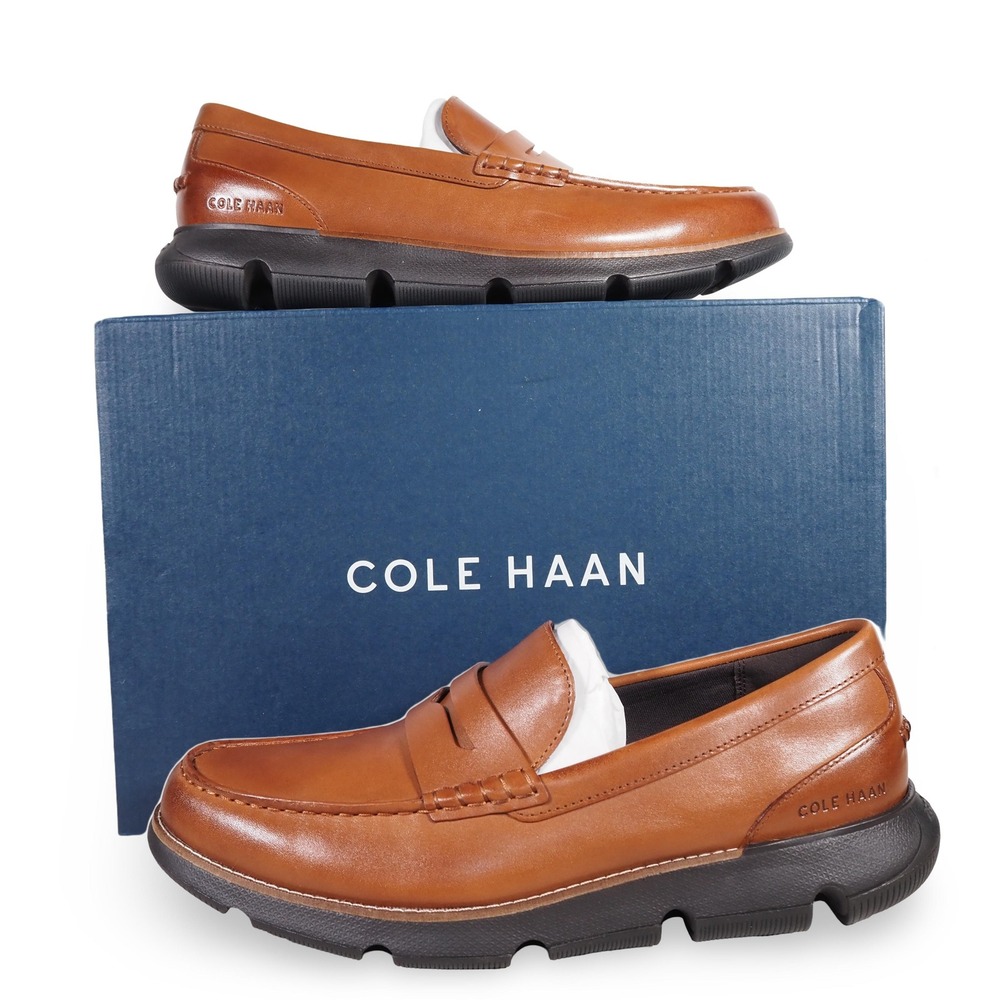 Cole Haan 4.ZeroGrand Leather Penny Loafers Men's 10.5M British Tan C40029